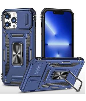 Ударопрочный чехол Camshield Army Ring для Apple iPhone 15 Pro Max (6.7") Синий / Navy
