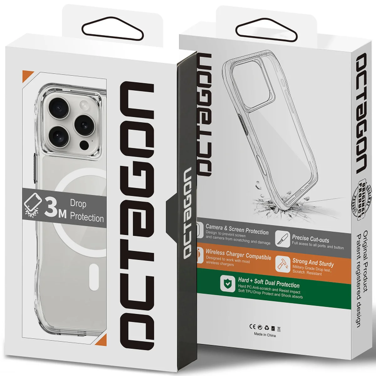 Чехол TPU Space Octagon with MagSafe для Apple iPhone 15 Pro Max (6.7") Clear