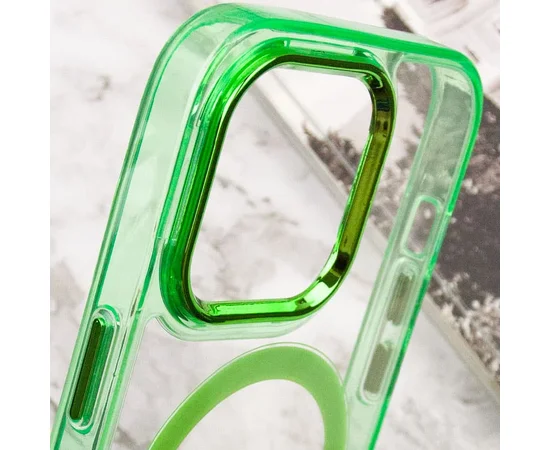 Чехол TPU Iris with MagSafe для Apple iPhone 15 Pro Max (6.7") Салатовый