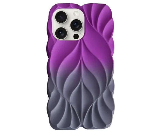 TPU чехол Leaf для Apple iPhone 15 Pro Max (6.7") Violet / Grey