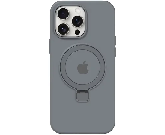 Чехол Silicone Case Full Protective with Ring для Apple iPhone 15 Pro Max (6.7") Grey