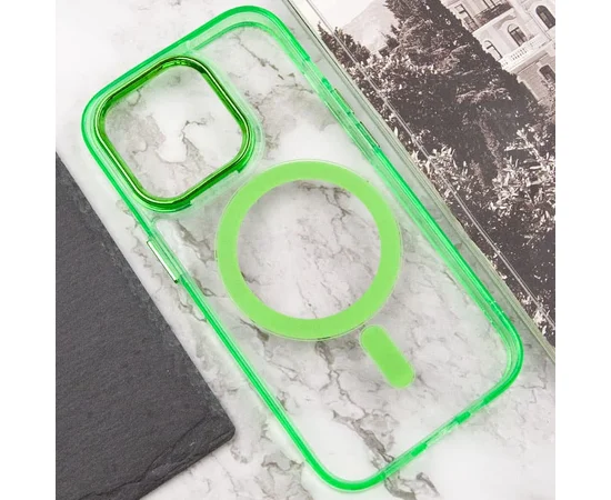 Чехол TPU Iris with MagSafe для Apple iPhone 15 Pro Max (6.7") Салатовый