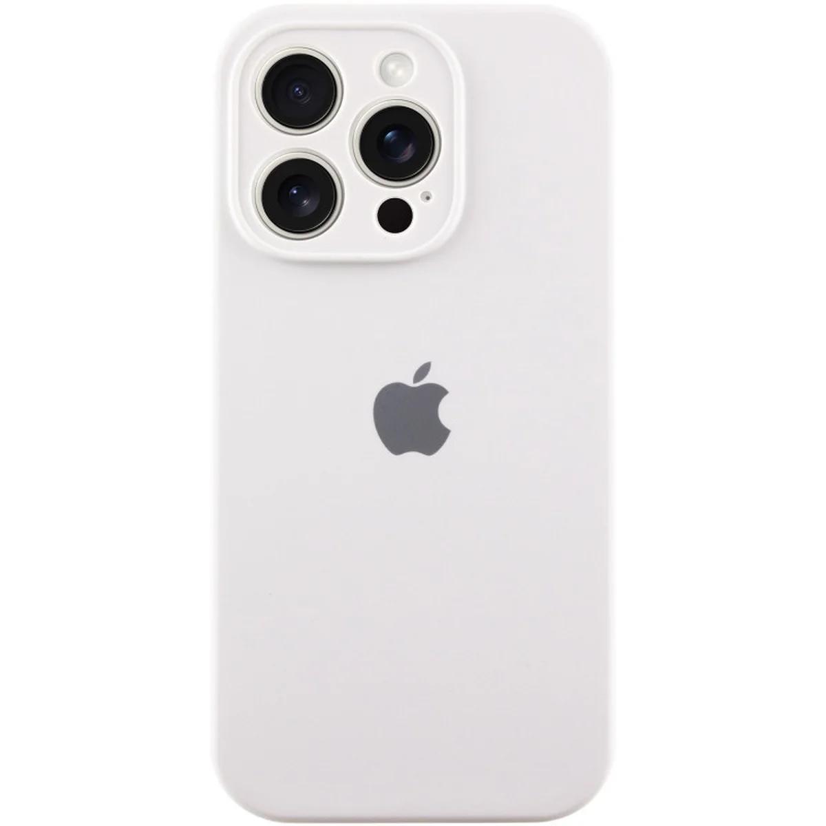 Чехол Silicone Case Full Camera Protective (AA) для Apple iPhone 15 Pro Max (6.7") Белый / White / PVH