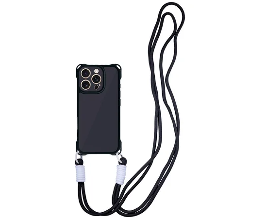 Чехол TPU CrossBody with straps для Apple iPhone 15 Pro Max (6.7") Black