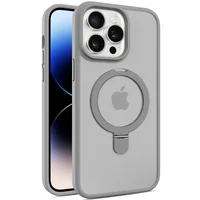 TPU+PC чехол Metal Buttons with MagSafe Colorful HQ Ring для Apple iPhone 15 Pro Max (6.7") Grey