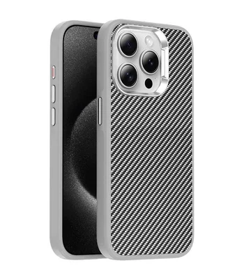Чехол TPU+PC Carbon with MagSafe для Apple iPhone 15 Pro Max (6.7") Grey