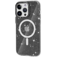 Чехол TPU Galaxy Sparkle (MagFit) для Apple iPhone 15 Pro Max (6.7") Black+Glitter