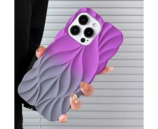TPU чехол Leaf для Apple iPhone 15 Pro Max (6.7") Violet / Grey