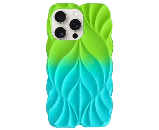 TPU чехол Leaf для Apple iPhone 15 Pro Max (6.7") Green / Aqua