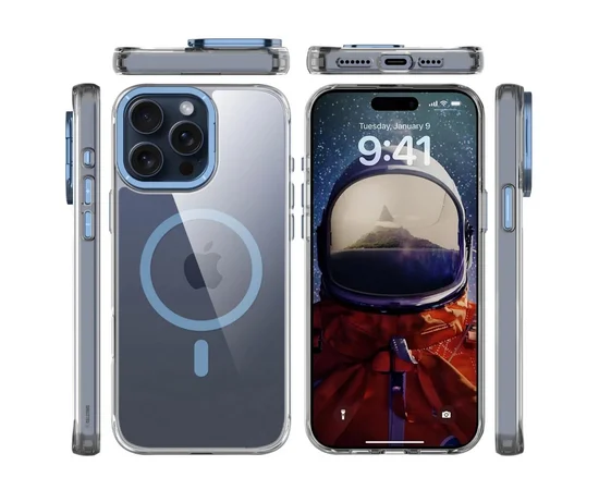 Чехол TPU Space Case Apex with MagSafe для Apple iPhone 15 Pro Max (6.7") Navy Blue