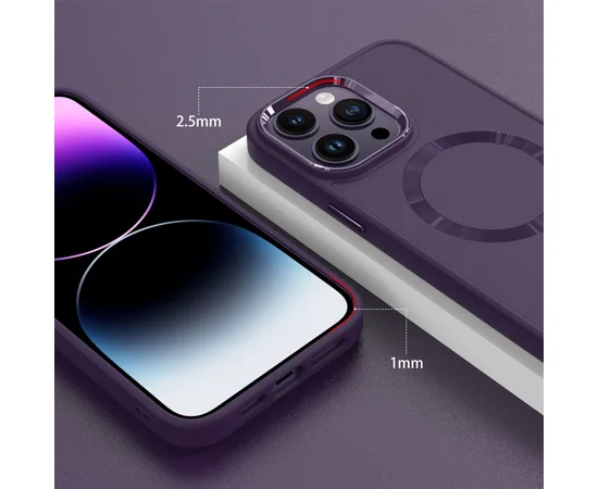 TPU чехол Bonbon Metal Style with MagSafe для Apple iPhone 15 Pro Max (6.7") Фиолетовый / Dark Purple