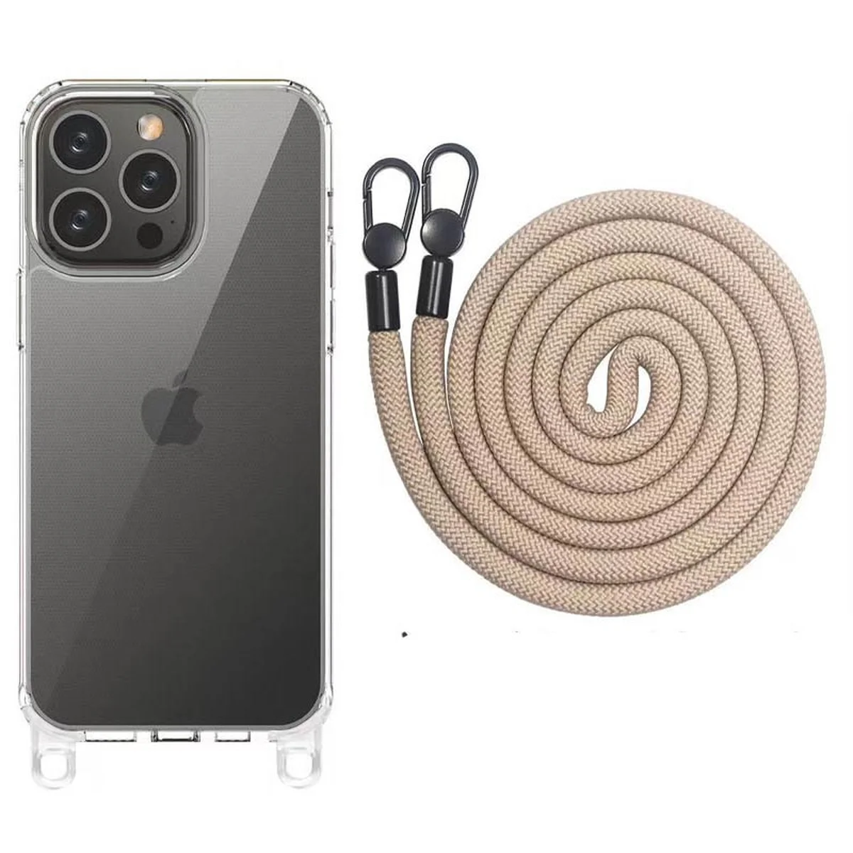 Чехол TPU Transparent with Straps для Apple iPhone 15 Pro Max (6.7") Clay