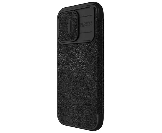 Кожаный чехол-книжка Nillkin Qin Pro Camshield для Apple iPhone 15 Pro Max (6.7") Черный