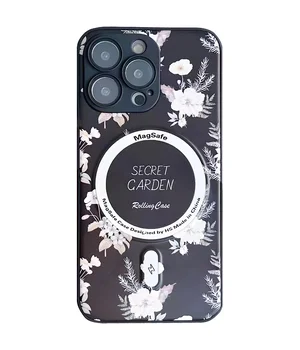 TPU+PC чохол Secret Garden with MagSafe для Apple iPhone 15 Pro Max (6.7") Black