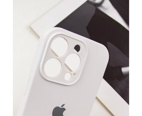 Чехол Silicone Case Full Camera Protective (AA) для Apple iPhone 15 Pro Max (6.7") Белый / White / PVH