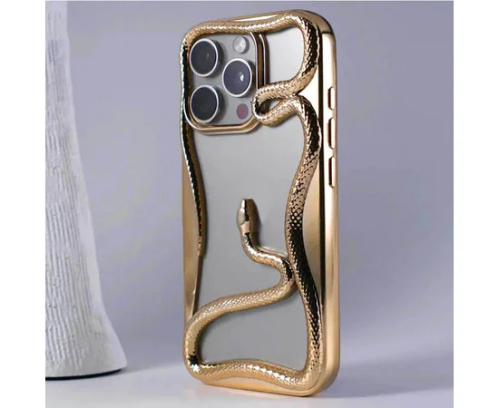 TPU чехол Snake для Apple iPhone 15 Pro Max (6.7") Gold