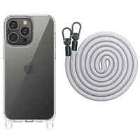Чехол TPU Transparent with Straps для Apple iPhone 15 Pro Max (6.7") Grey