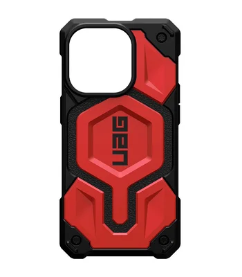 Ударостійкий чохол UAG Monarch Pro with MagSafe Leather для Apple iPhone 15 Pro Max (6.7") Червоний