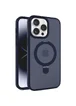 TPU+PC чехол Metal Buttons with MagSafe Colorful HQ Ring для Apple iPhone 15 Pro Max (6.7") Dark Blue