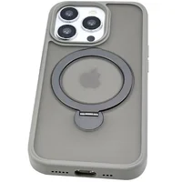TPU+PC чехол Metal Buttons with MagSafe Colorful HQ Ring для Apple iPhone 15 Pro Max (6.7") Grey