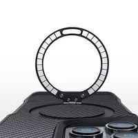 TPU+PC чехол Metal Buttons with MagSafe Carbon Ring для Apple iPhone 15 Pro Max (6.7") Черный