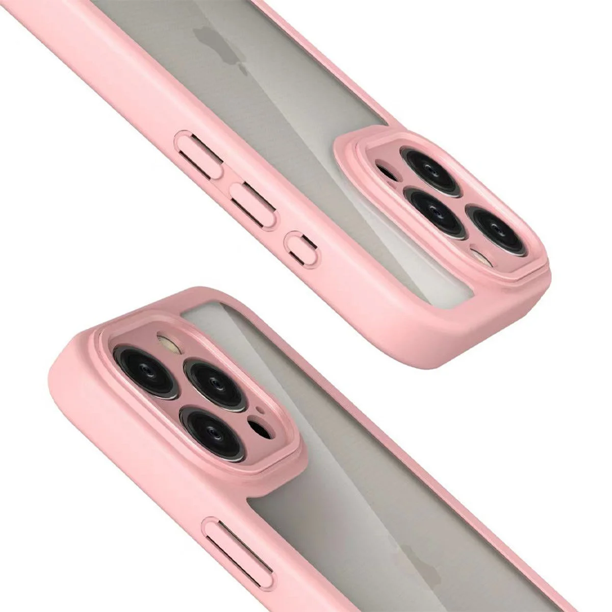 TPU чохол Transparent + Colour 1,5mm для Apple iPhone 15 Pro Max (6.7") Pink