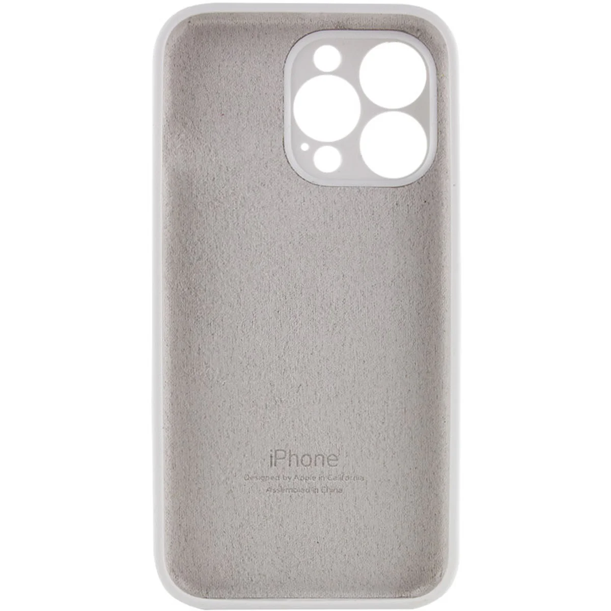 Чехол Silicone Case Full Camera Protective (AA) для Apple iPhone 15 Pro Max (6.7") Белый / White