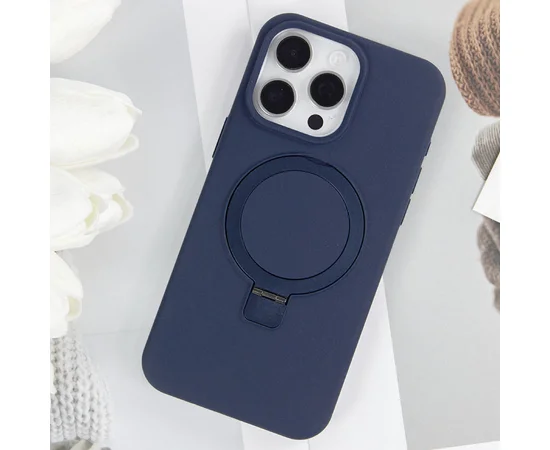 Чехол Silicone Case Full Protective NO LOGO with Ring для Apple iPhone 15 Pro Max (6.7") Dark Blue