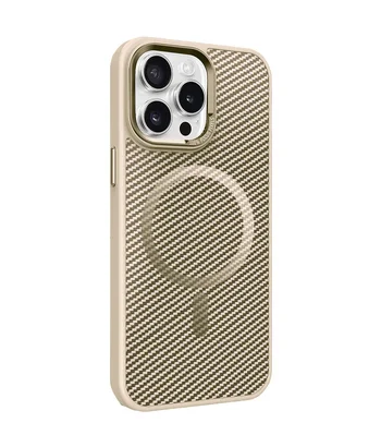 Чохол TPU+PC Carbon Mirage with MagSafe для iPhone 15 Pro Max (6.7") Antique White