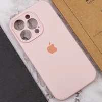 Чехол Silicone Case Full Camera Protective (AA) для Apple iPhone 15 Pro Max (6.7") Розовый / Chalk Pink