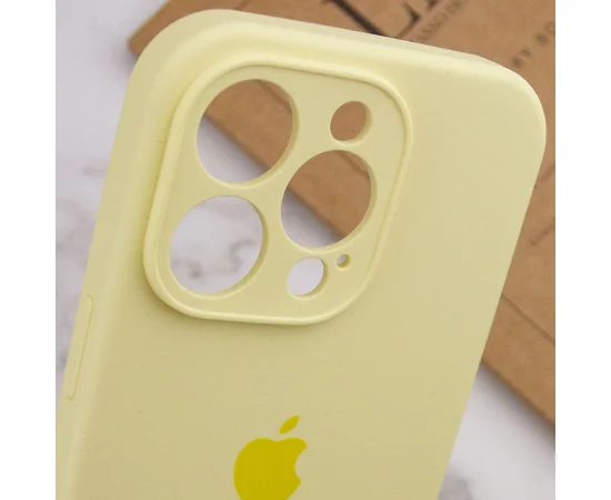 Чехол Silicone Case Full Camera Protective (AA) для Apple iPhone 15 Pro Max (6.7") Желтый / Mellow Yellow