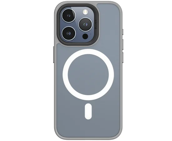 TPU+PC чохол Blueo Skin Friendly Frosted with MagSafe для Apple iPhone 15 Pro Max (6.7") Сірий