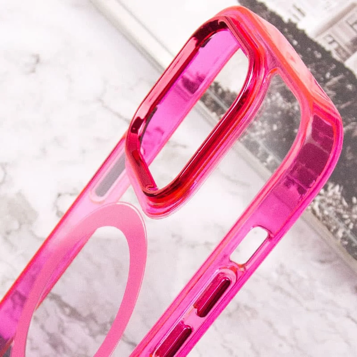 Чехол TPU Iris with MagSafe для Apple iPhone 15 Pro Max (6.7") Малиновый