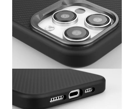 Чехол TPU+PC Carbon with MagSafe для Apple iPhone 15 Pro Max (6.7") Black