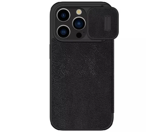 Кожаный чехол-книжка Nillkin Qin Pro Camshield для Apple iPhone 15 Pro Max (6.7") Черный