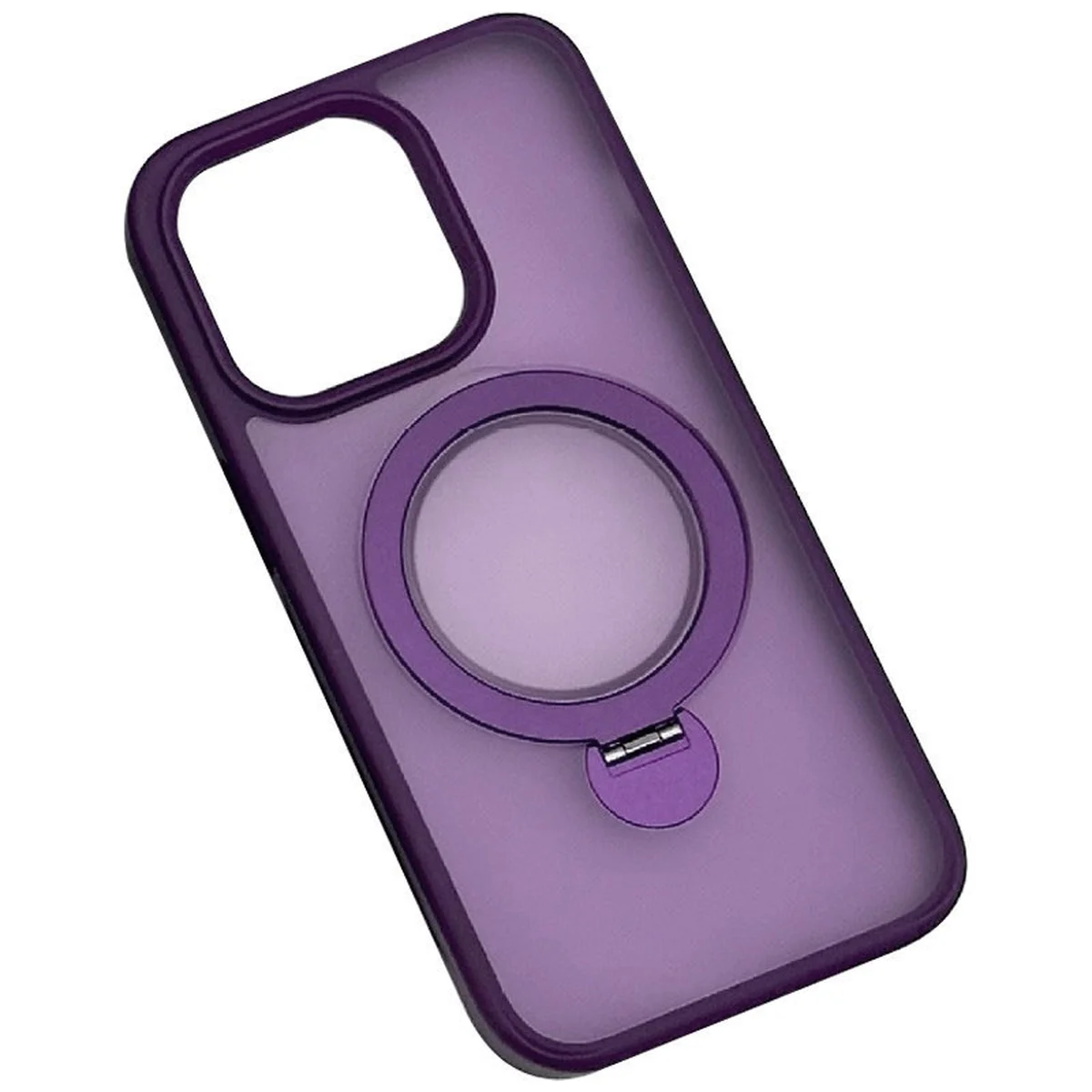 TPU+PC чохол Metal Buttons with MagSafe Colorful HQ Ring для Apple iPhone 15 Pro Max (6.7") Purple