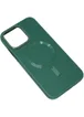 Кожаный чехол Bonbon Leather Metal Style with MagSafe для Apple iPhone 15 Pro Max (6.7") Зеленый / Pine green