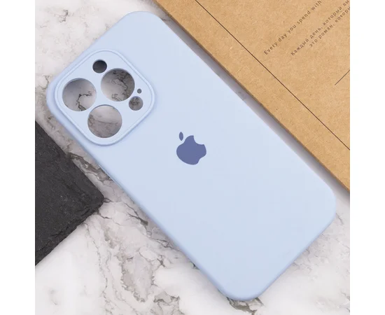 Чехол Silicone Case Full Camera Protective (AA) для Apple iPhone 15 Pro Max (6.7") Голубой / Lilac Blue / PVH