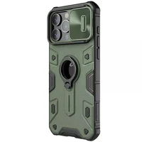 TPU+PC чехол Nillkin CamShield Armor (шторка на камеру) для Apple iPhone 15 Pro Max (6.7") Зеленый