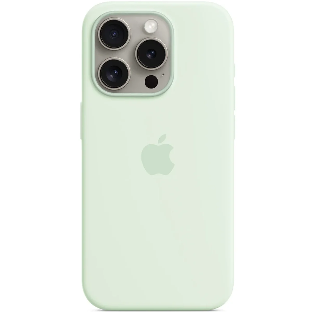 Чехол Silicone case (AAA) full with Magsafe and Animation для Apple iPhone 15 Pro Max (6.7") Мятный / Soft Mint
