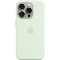 Чехол Silicone case (AAA) full with Magsafe and Animation для Apple iPhone 15 Pro Max (6.7") Мятный / Soft Mint
