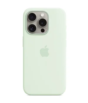 Чохол Silicone case (AAA) full with Magsafe and Animation для Apple iPhone 15 Pro Max (6.7") М'ятний / Soft Mint