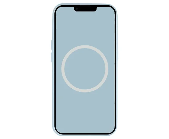 Чехол Silicone case (AAA) full with Magsafe and Animation для Apple iPhone 15 Pro Max (6.7") Голубой / Light Blue