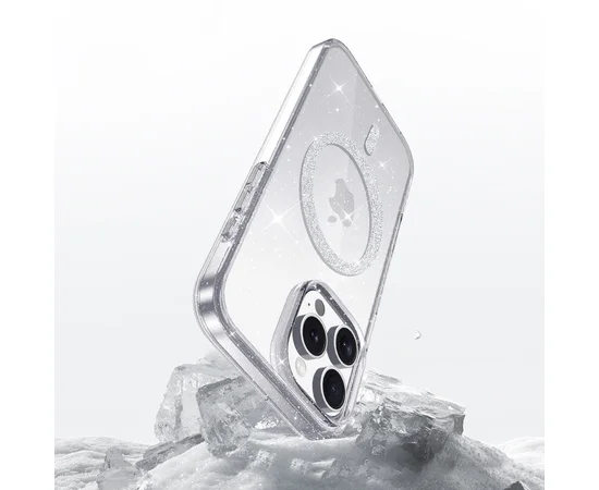 Чехол TPU Eclipse Sparkle (MagFit) для Apple iPhone 15 Pro Max (6.7") Clear