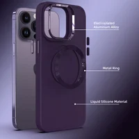TPU чохол Bonbon Metal Style with MagSafe для Apple iPhone 15 Pro Max (6.7") Фіолетовий / Dark Purple