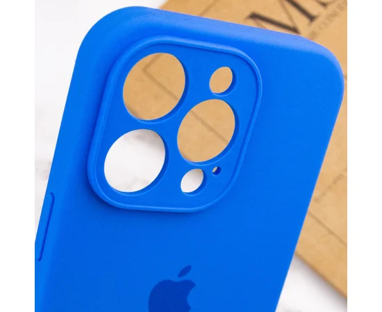 Чехол Silicone Case Full Camera Protective (AA) для Apple iPhone 15 Pro Max (6.7") Синий / Capri Blue