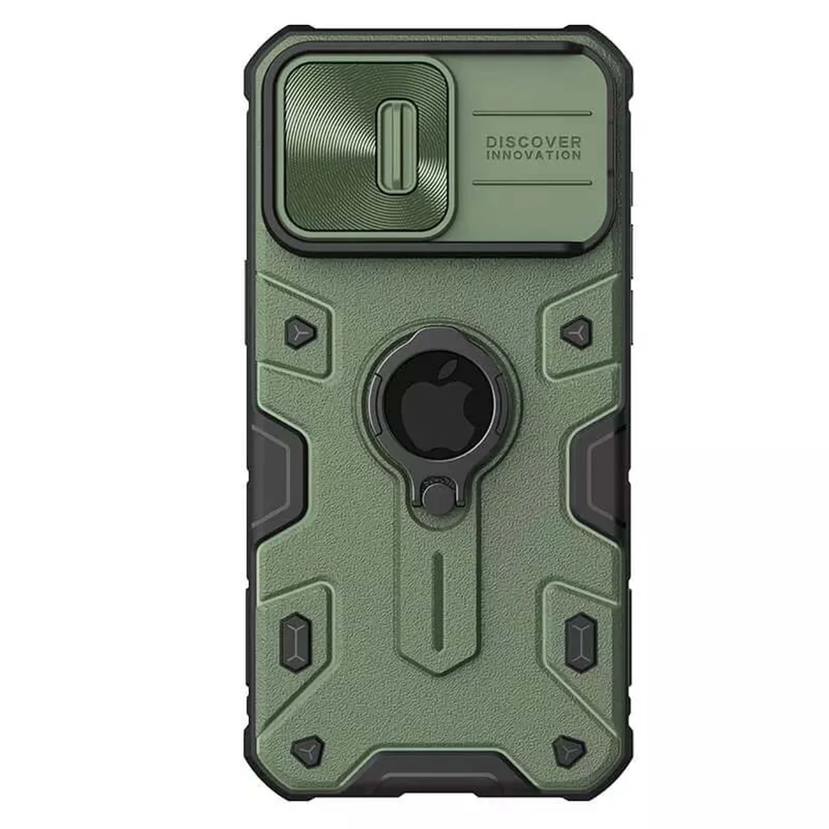 TPU+PC чехол Nillkin CamShield Armor (шторка на камеру) для Apple iPhone 15 Pro Max (6.7") Зеленый