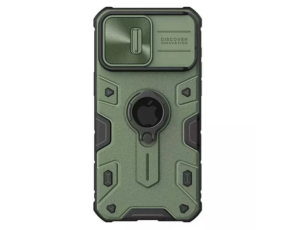 TPU+PC чохол Nillkin CamShield Armor (шторка на камеру) для Apple iPhone 15 Pro Max (6.7") Зелений