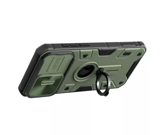 TPU+PC чохол Nillkin CamShield Armor (шторка на камеру) для Apple iPhone 15 Pro Max (6.7") Зелений
