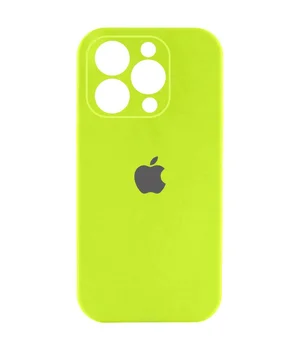 Чехол Silicone Case Full Camera Protective (AA) для Apple iPhone 15 Pro Max (6.7") Кислотно-зеленый / Acid Green